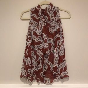 DVF Knotted Neck Silk Blouse